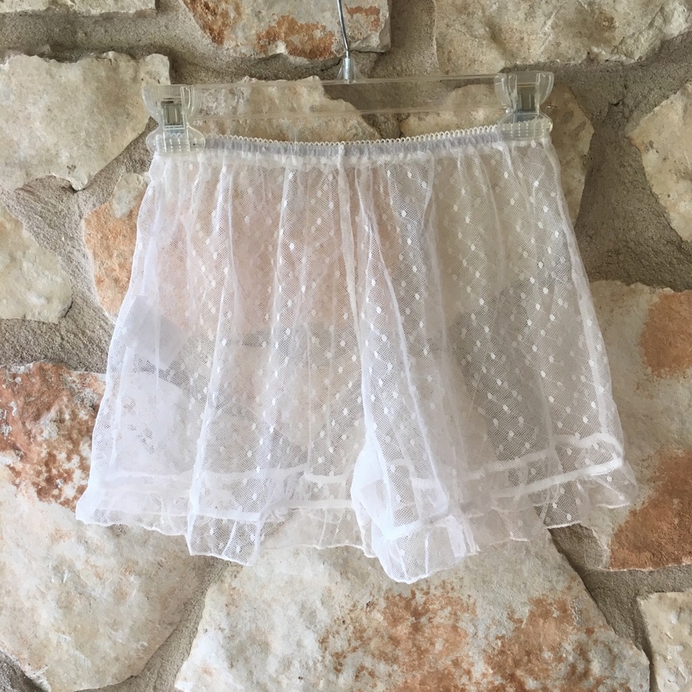 White mesh polka dot swim shorts - Picture 4 of 5